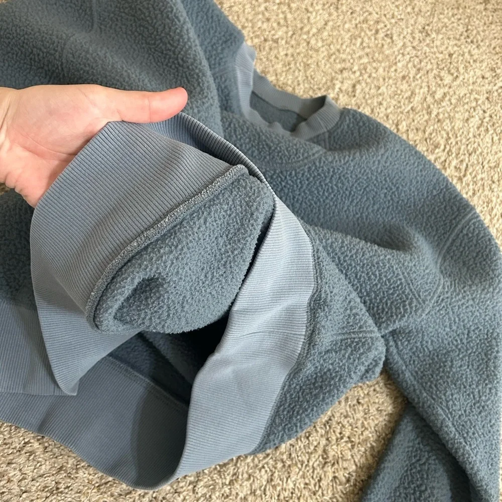 Everlane ReNew Fleece Oversized Crewneck Sweatshirt Women's Size Medium Blue - Picture 7 of 12